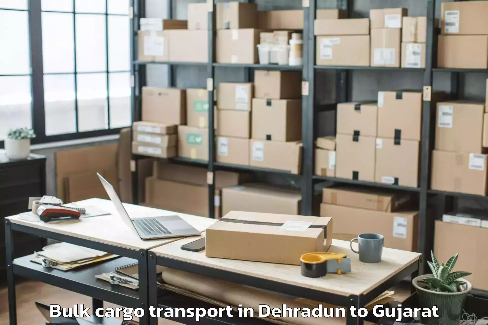 Top Dehradun to Khambhaliya Bulk Cargo Transport Available